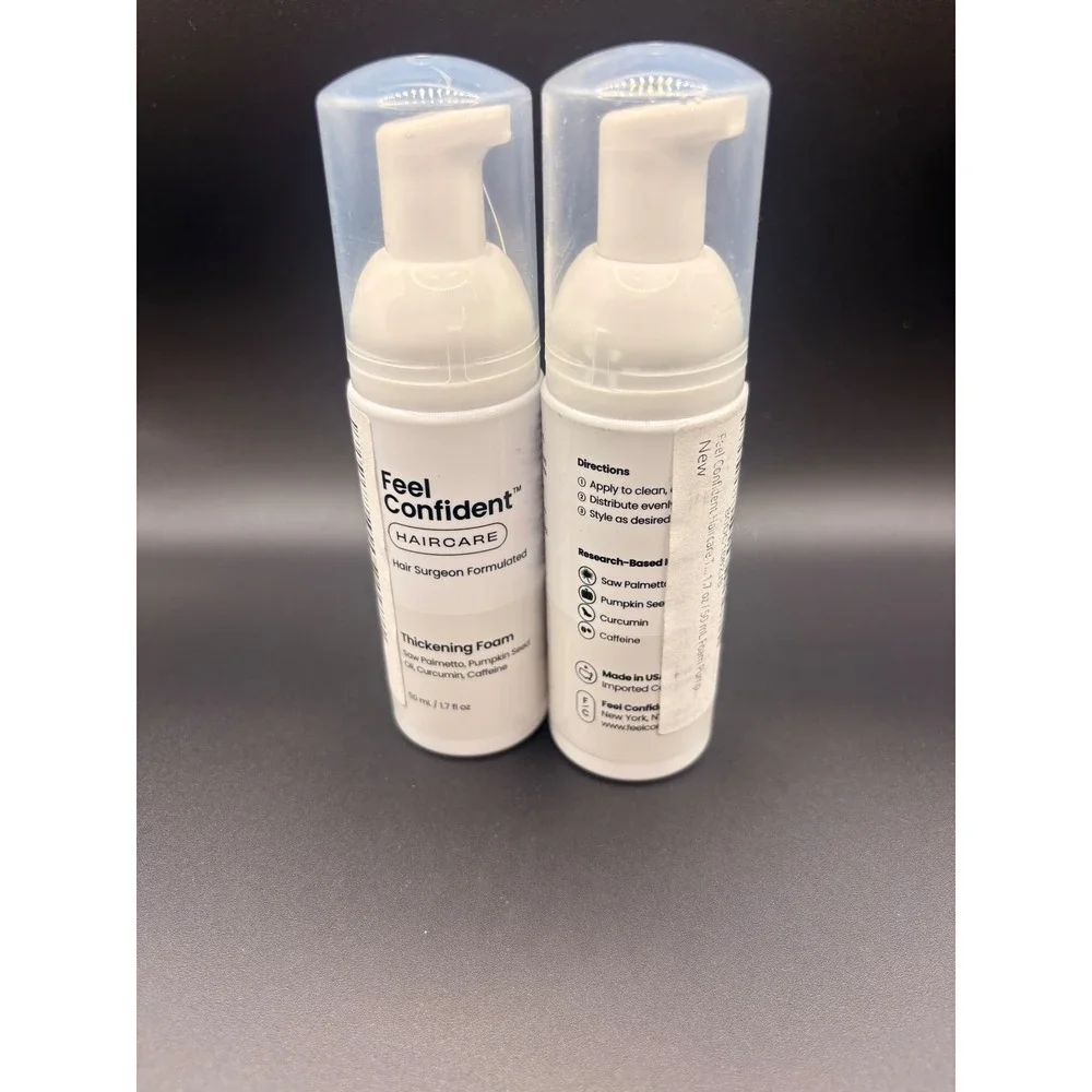 Feel Confident Haircare Thickening Foam 2 Pack 1.7oz Saw Palmetto Caffeine